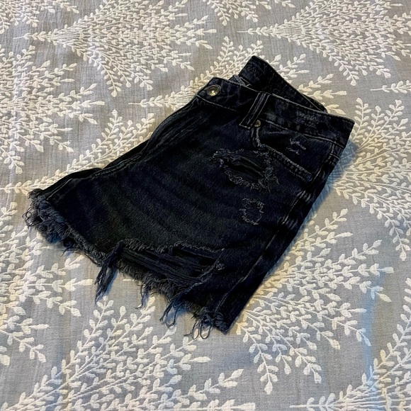 American Eagle Outfitter Black Distress Short size 0 - Picture 2 of 8